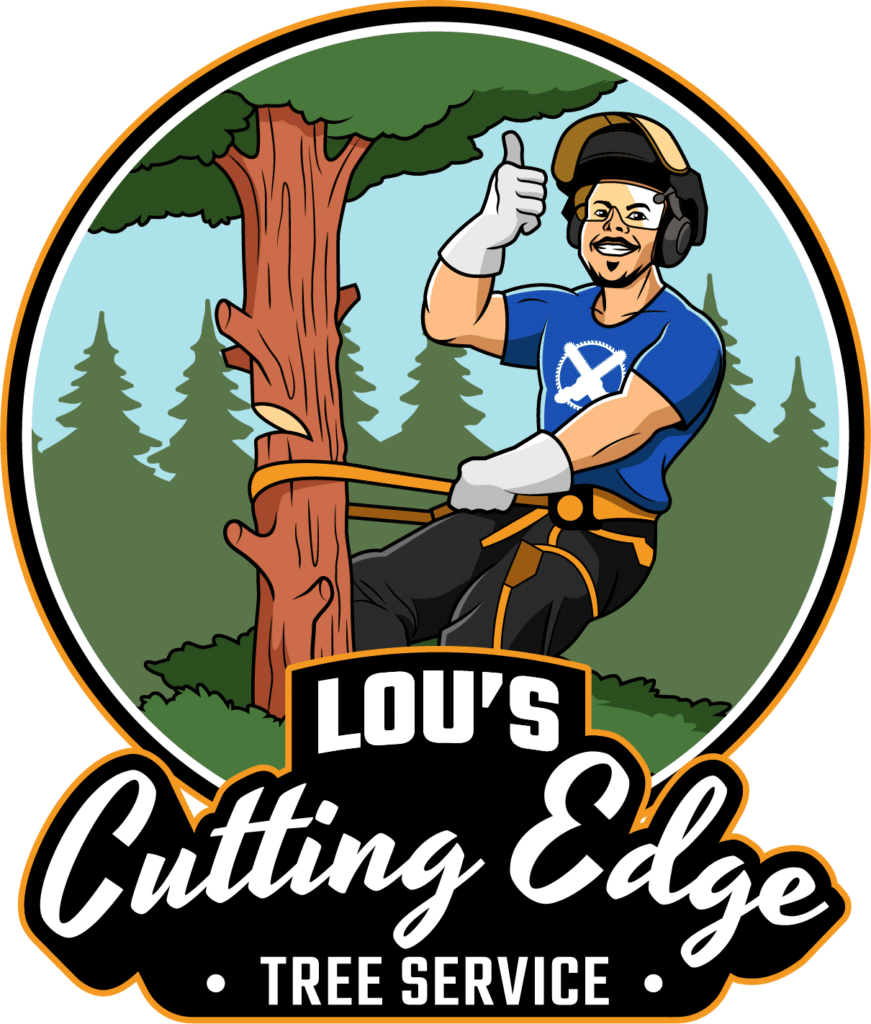 Lous Cutting Edge Tree Service mascot emblem